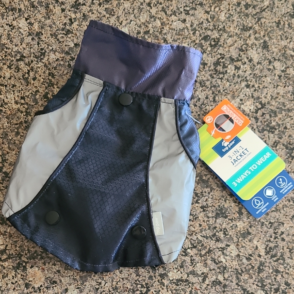 Top Paw Dual-Tone Dog Jacket in Blue and Gray